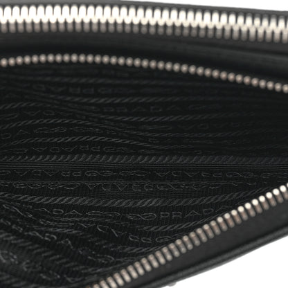 Prada Saffiano Travel Double Zip Crossbody Belt Bag Black 6 of 9