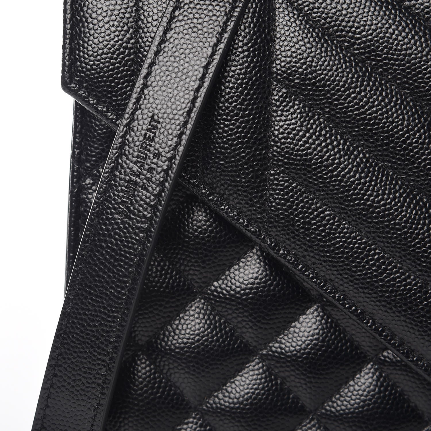 Saint Laurent Grain De Poudre Textured Mixed Matelasse Triquilt Medium Monogram Satchel Black 8 of 10