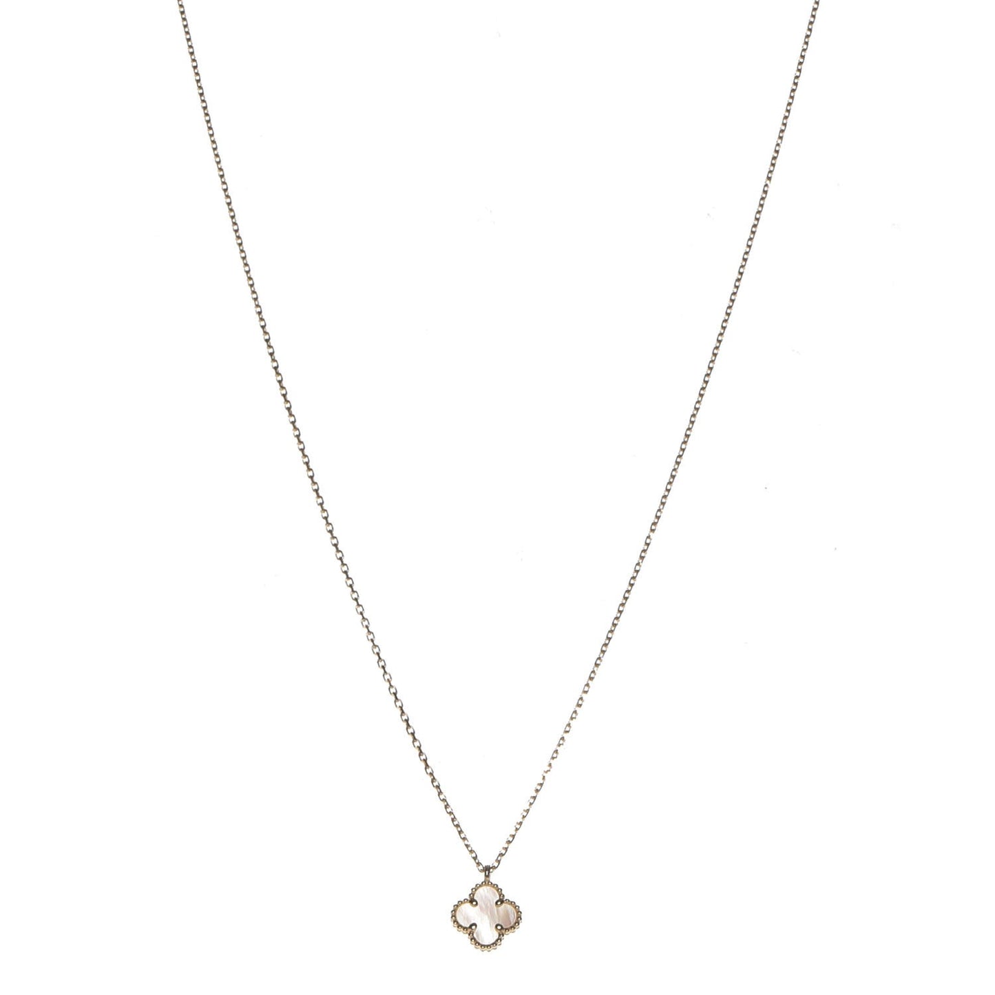 18K Yellow Gold Mother of Pearl Sweet Alhambra Pendant Necklace