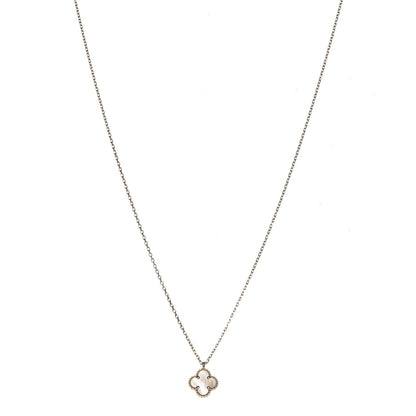 Van Cleef & Arpels 18K Yellow Gold Mother of Pearl Sweet Alhambra Pendant Necklace 1 of 8