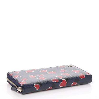 Gucci Calfskin Heartbeat Print Zip Around Wallet Blue 4 of 7