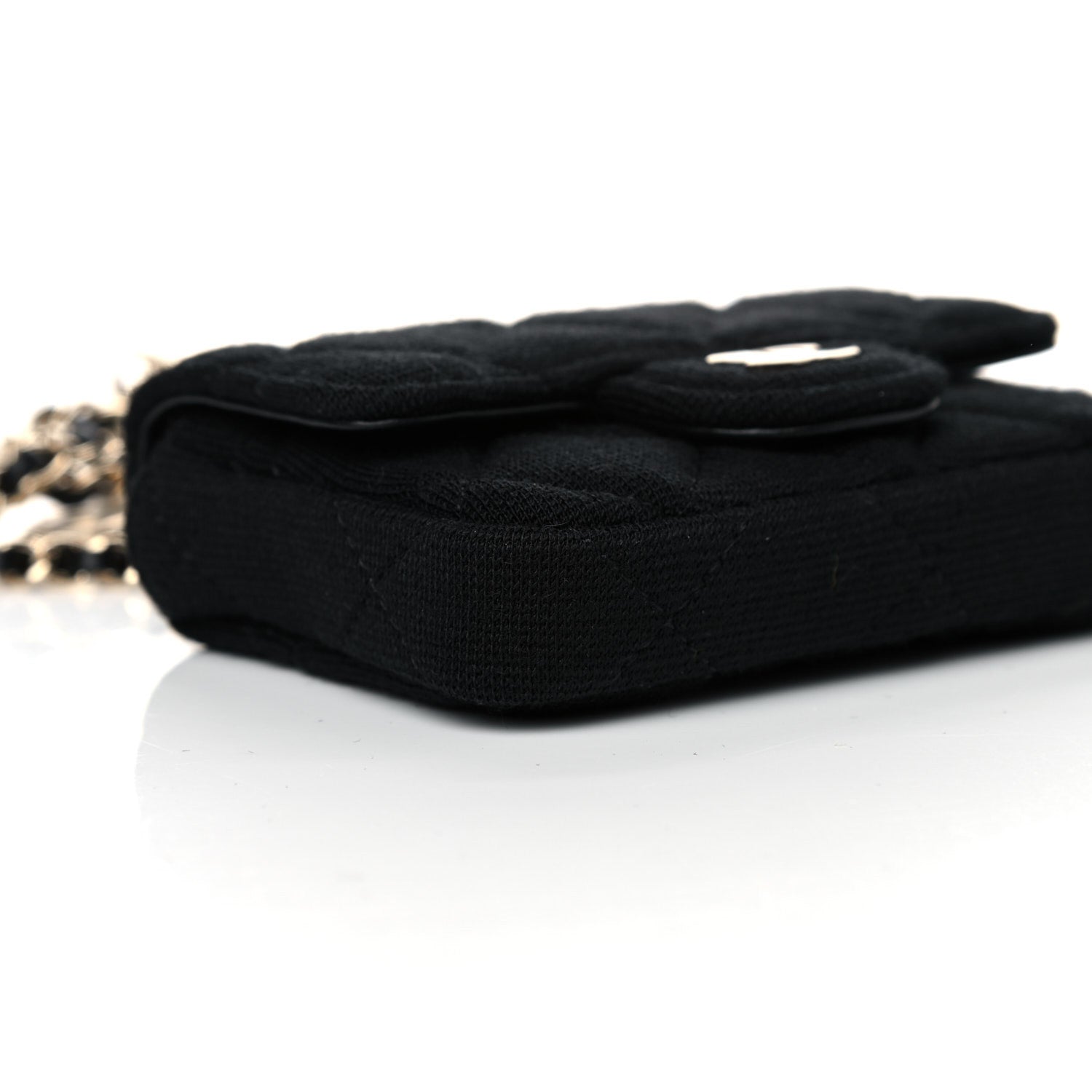 Chanel Jersey Quilted Flap Chain Waist Bag Black 9 of 11