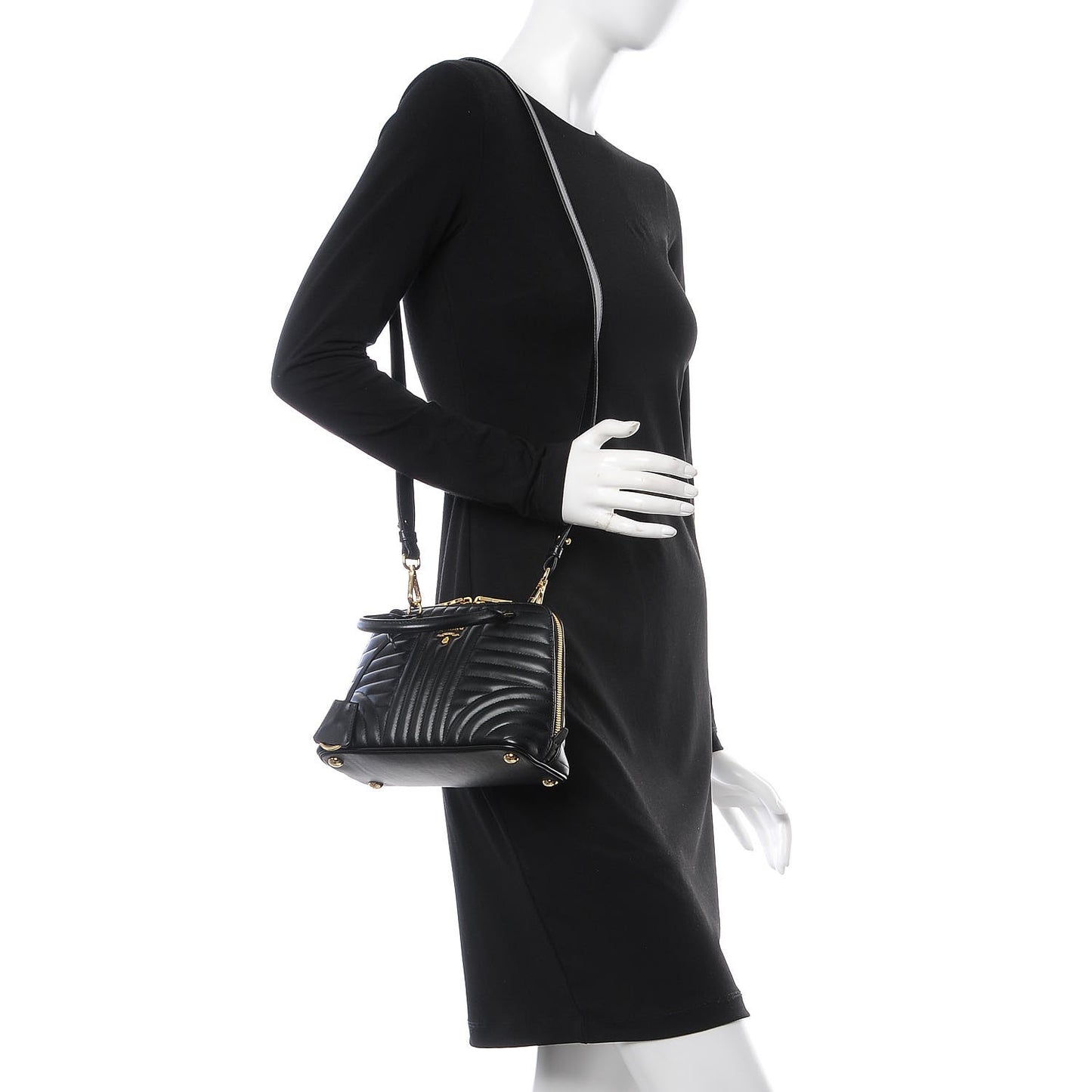 Soft Calfskin Impunture Diagramme Promenade Tote Black