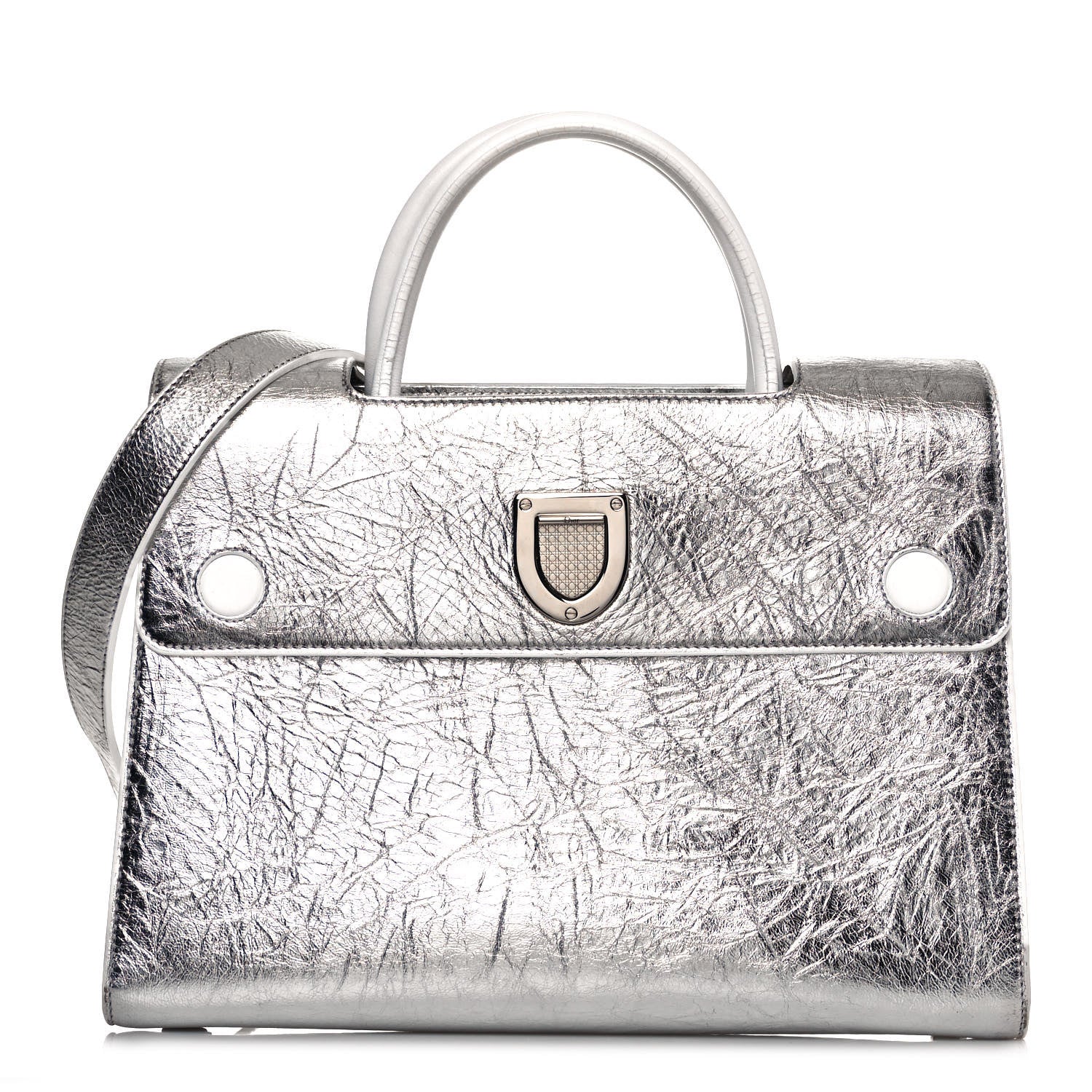 Christian Dior Metallic Calfskin Medium Diorever Flap Silver 1 of 17