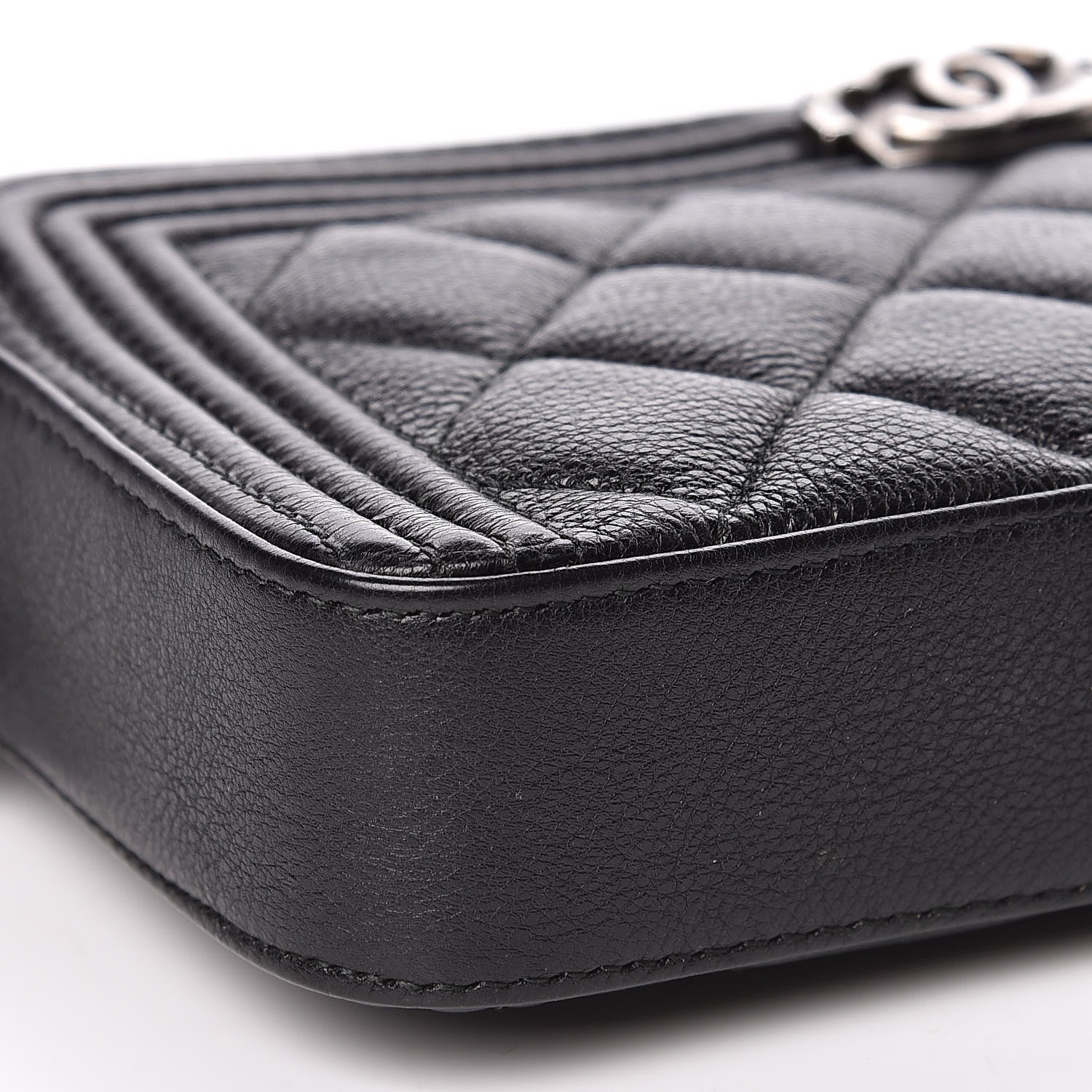 Chanel Calfskin Quilted Small Boy Clutch With Chain Black 13 of 15