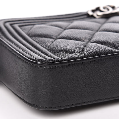 Chanel Calfskin Quilted Small Boy Clutch With Chain Black 13 of 15