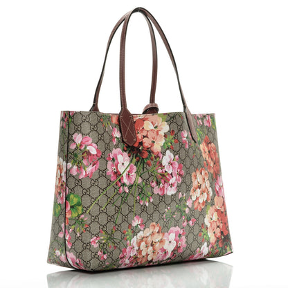 Gucci GG Supreme Monogram Blooms Medium Reversible Tote Beige Multicolor Dry Rose 3 of 12