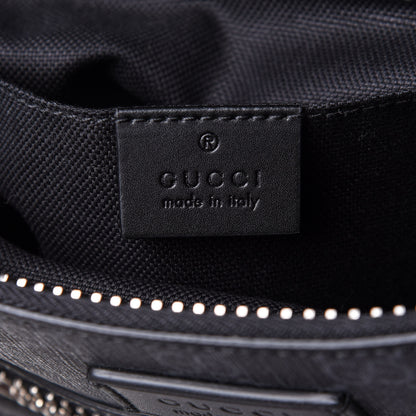 Gucci GG Supreme Monogram Web Small Flat Messenger Bag Black Grey 6 of 11