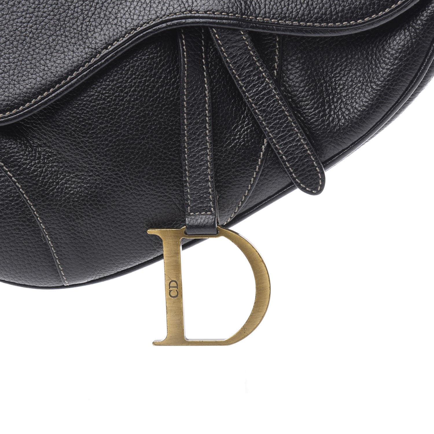 Christian Dior Calfskin Saddle Bag Black 10 of 14