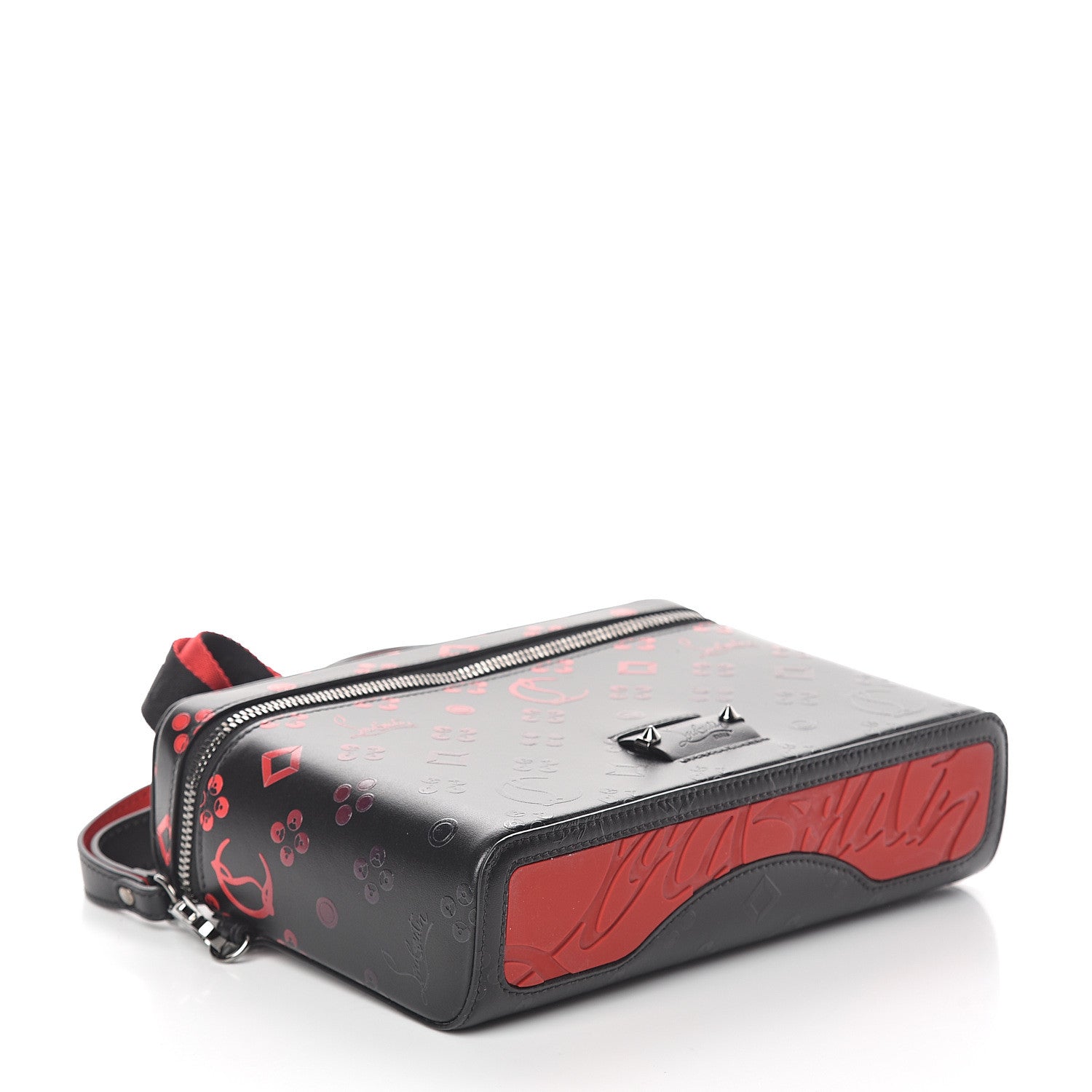 Christian Louboutin Calfskin Degrade Loubinthesky Kypipouch Messenger Bag Black Red 3 of 8