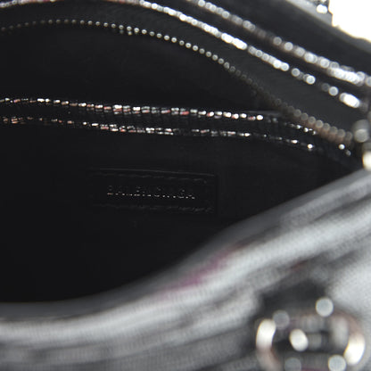 Balenciaga Metallic Calfskin Lizard Embossed Silver Metallic Edge Hardware Nano City Silver 7 of 8