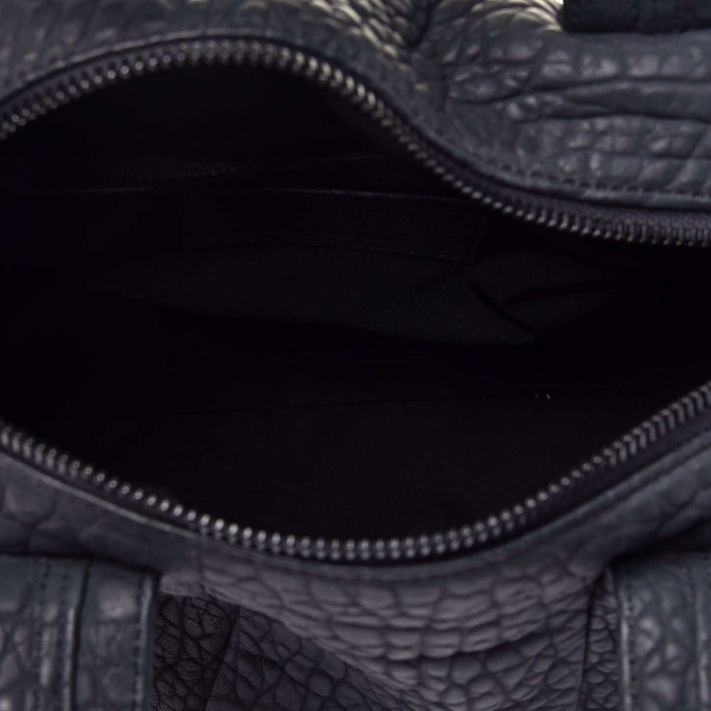 Pebbled Lambskin Rocco Matte Black Iridescent Hardware