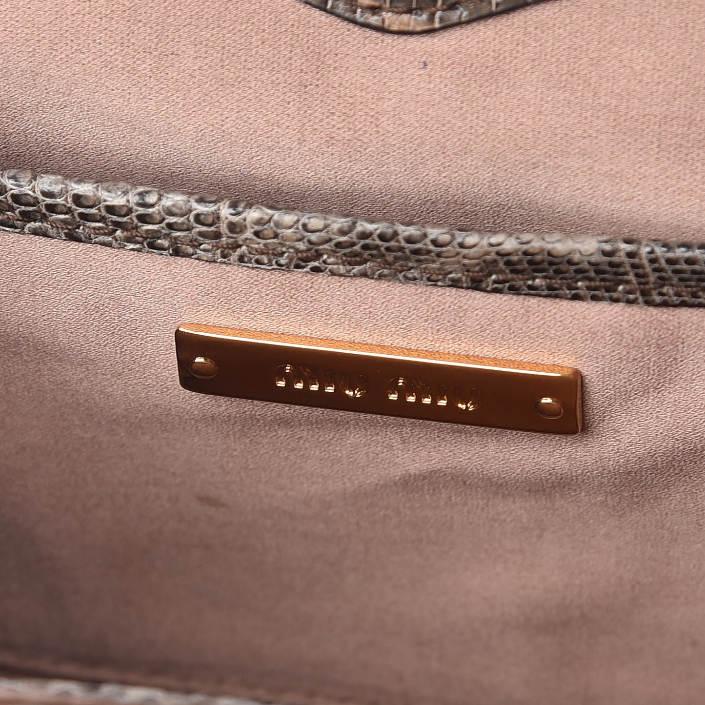 Paillettes Sequin Lizard Top Handle Frame Bag Cammeo