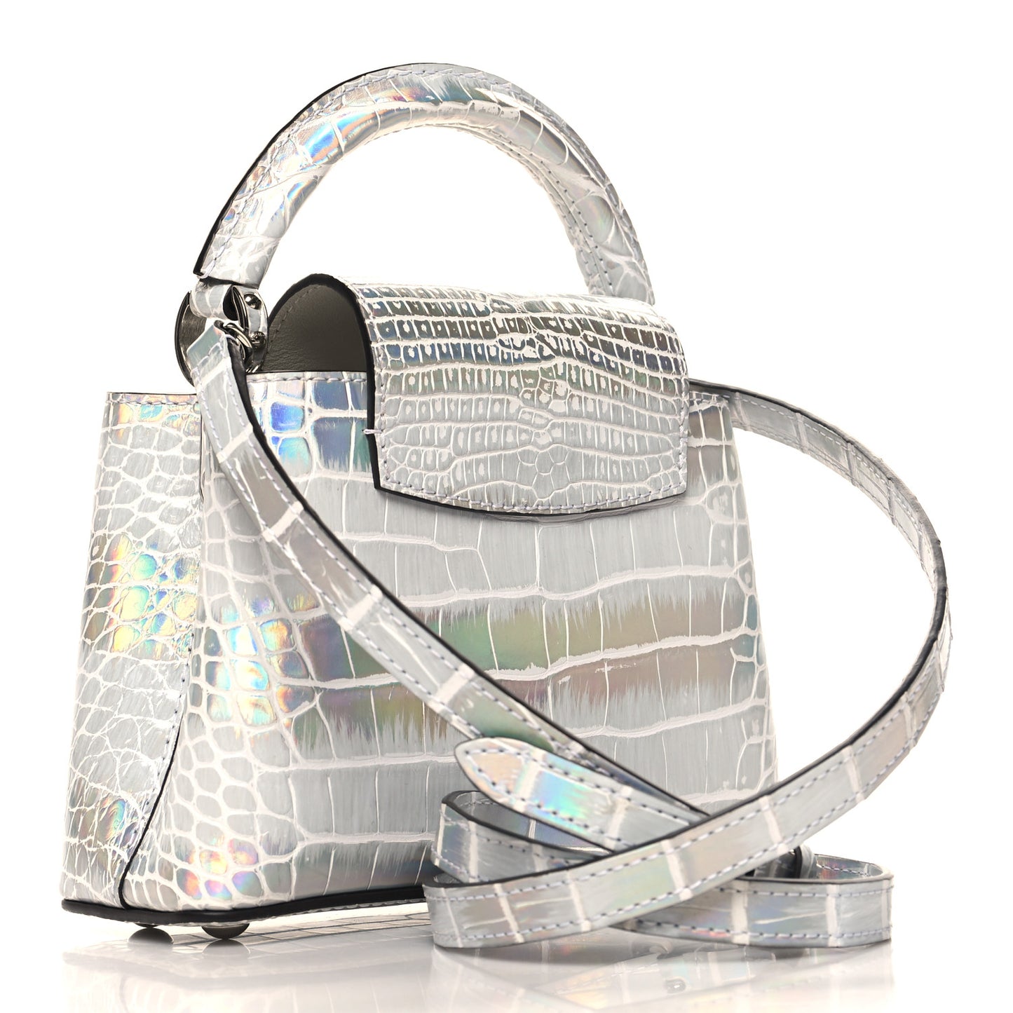 Alligator Mini Capucines Silver
