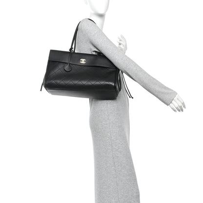 Chanel Grained Calfskin Stitched Urban Essentials Large Shopping Bag Black 2 of 10