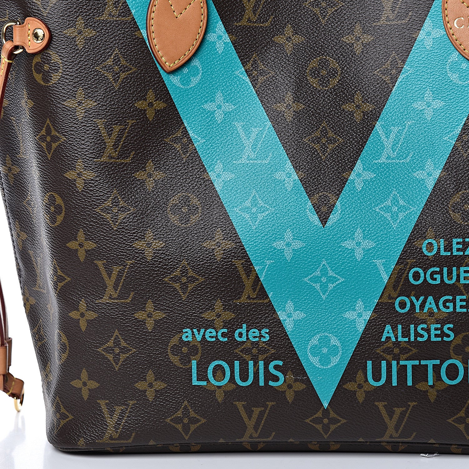 Louis Vuitton Monogram V Neverfull MM Turquoise 15 of 15