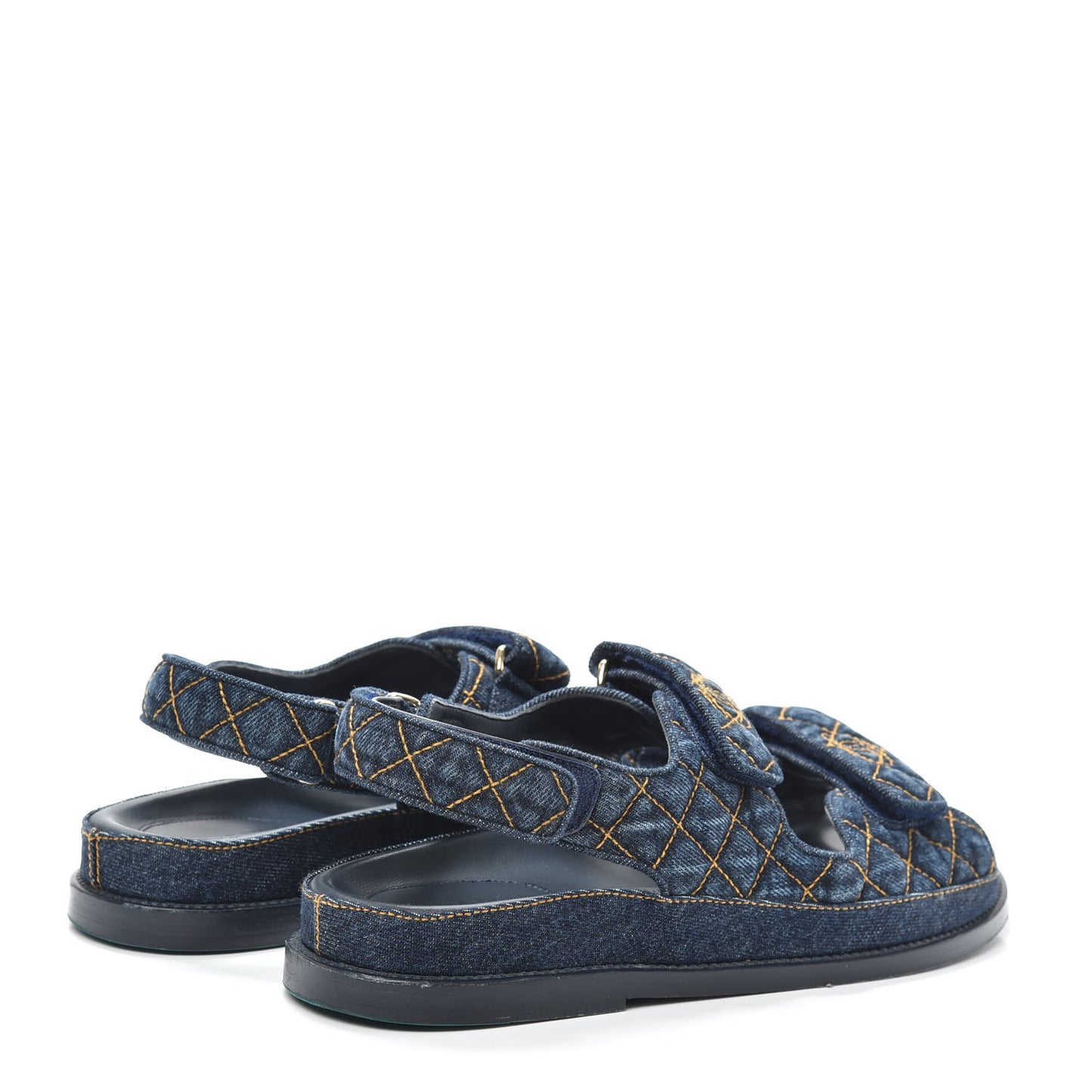 Denim Velcro Dad Sandals 38.5 Navy Blue
