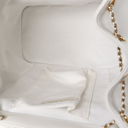 Chanel Lambskin Quilted Large Duma Drawstring Backpack White 5 of 9