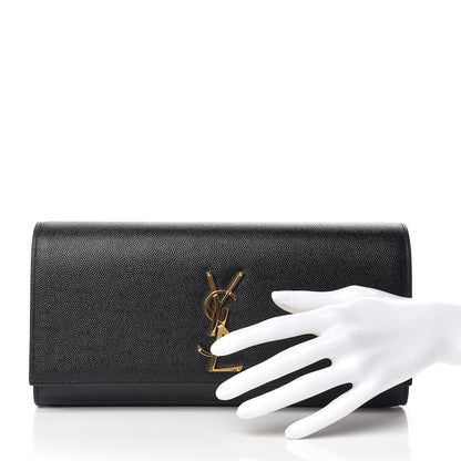 Saint Laurent Grain De Poudre Monogram Cassandre Clutch Black 2 of 8