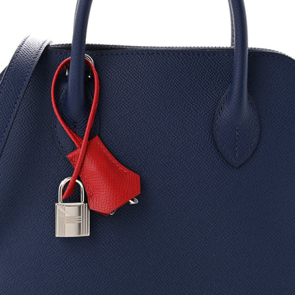 Hermes Epsom Tri-Color 1923 Bolide 25 Blue Saphir Blue Indigo Rouge Piment 8 of 11