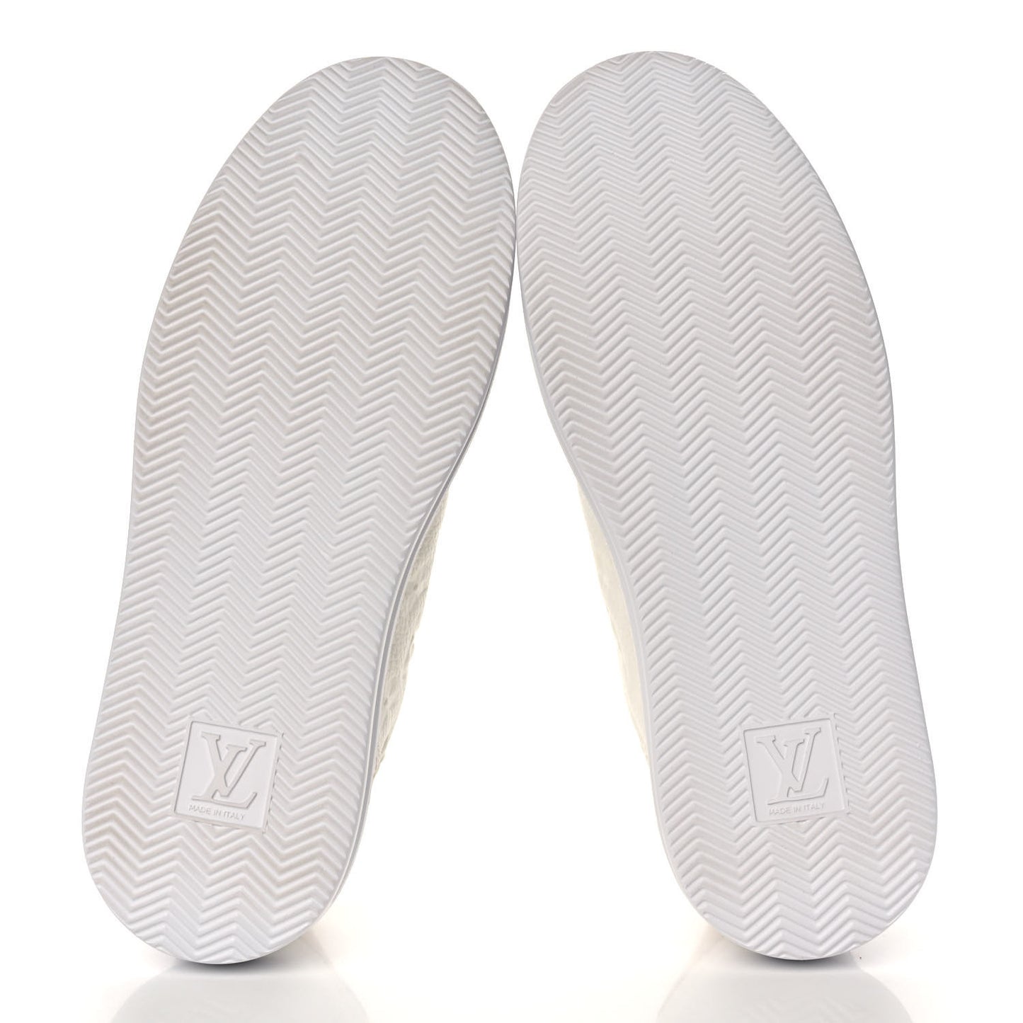 Grained Calfskin Embossed Monogram Mens Beverly Hills Sneakers 7 White