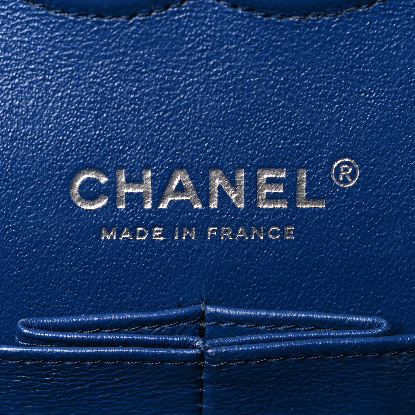 Caviar Quilted Medium Double Flap Dark Blue