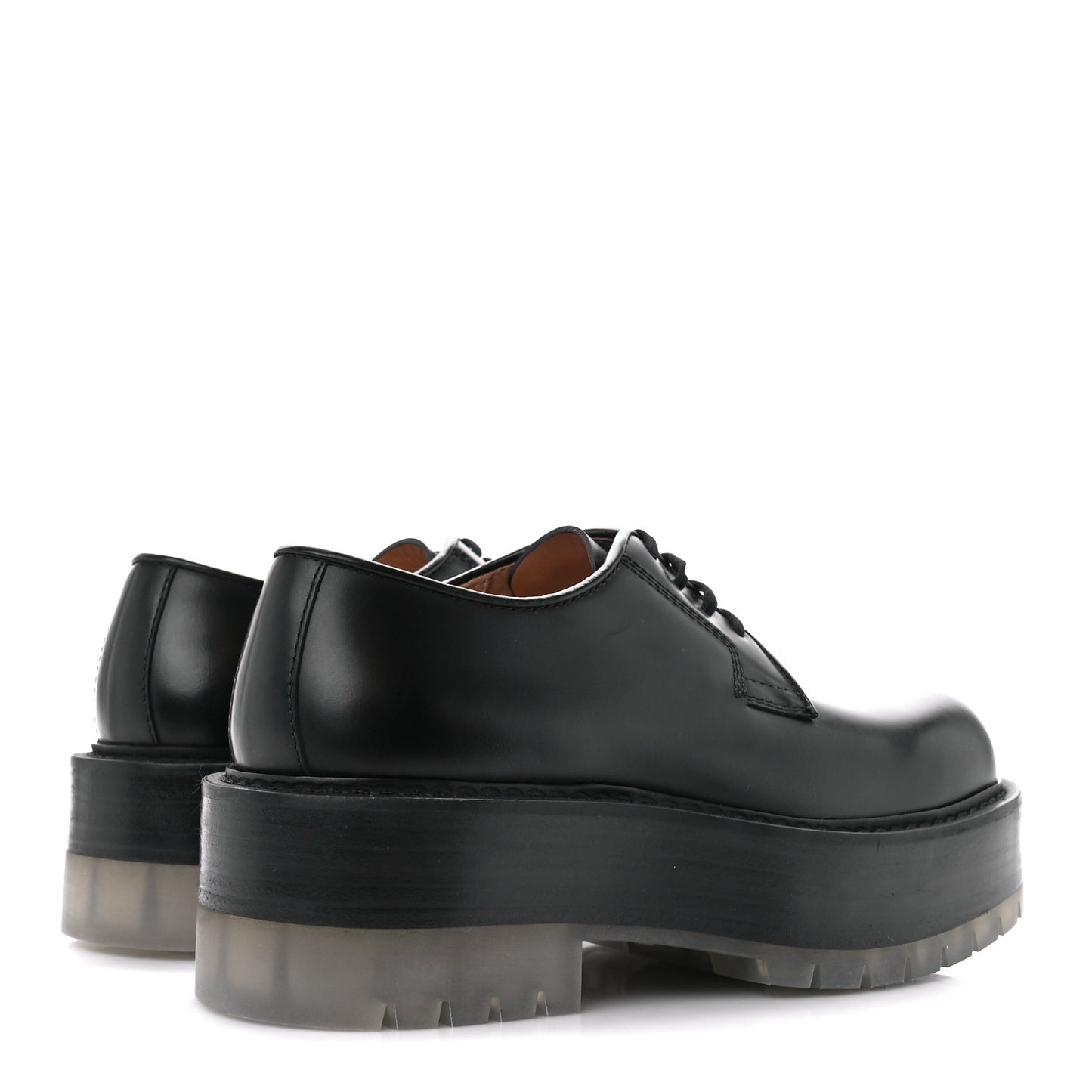 Calfskin Platform Derby Shoes 38 Black