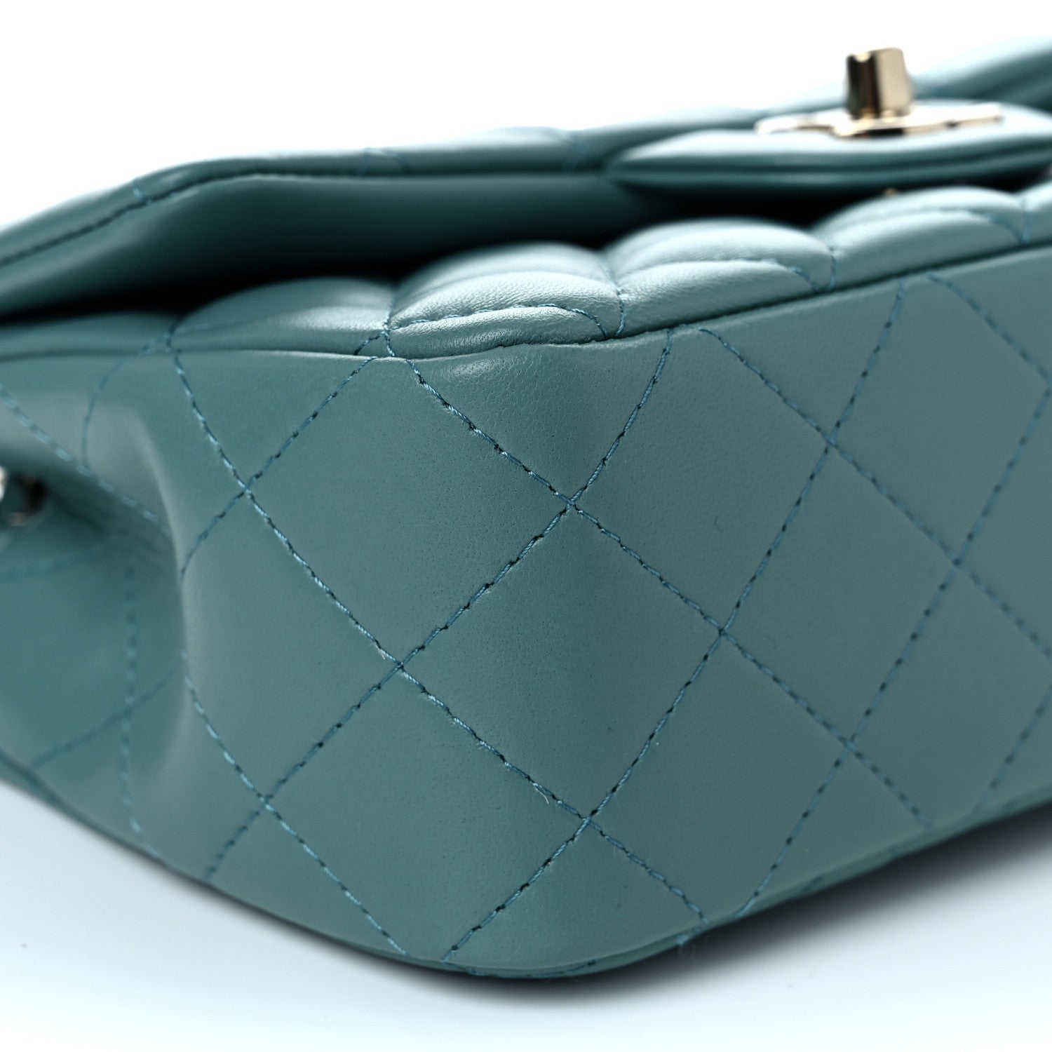Chanel Lambskin Quilted Mini Rectangular Flap Green 9 of 13