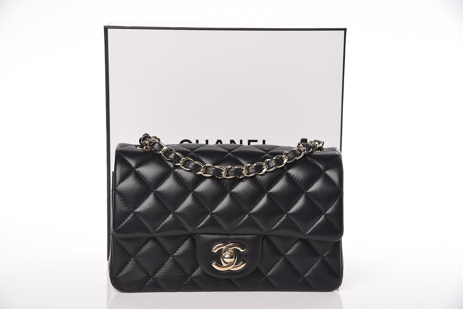Chanel Lambskin Quilted Mini Rectangular Flap Black 10 of 10