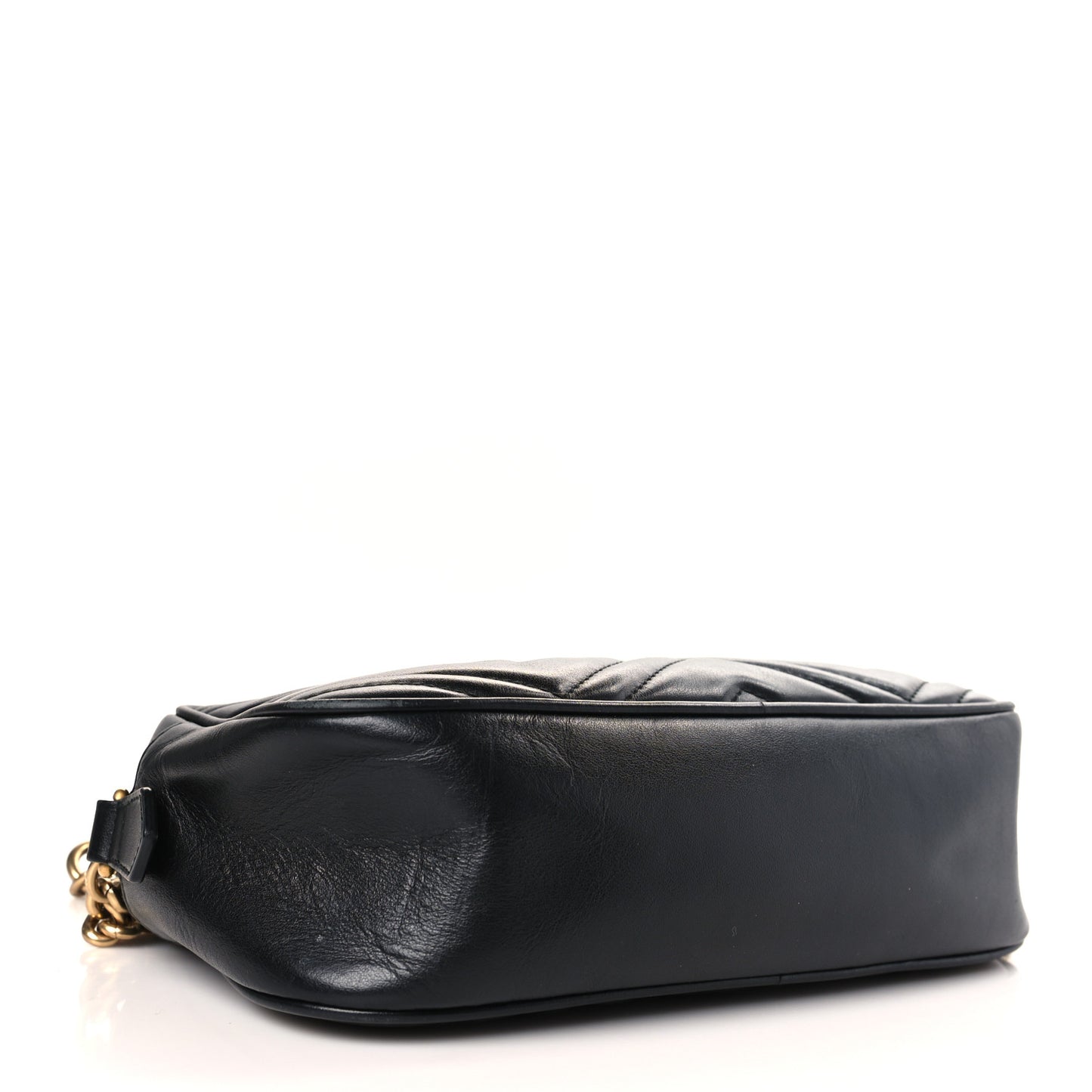 Calfskin Matelasse Small GG Marmont Chain Shoulder Bag Black