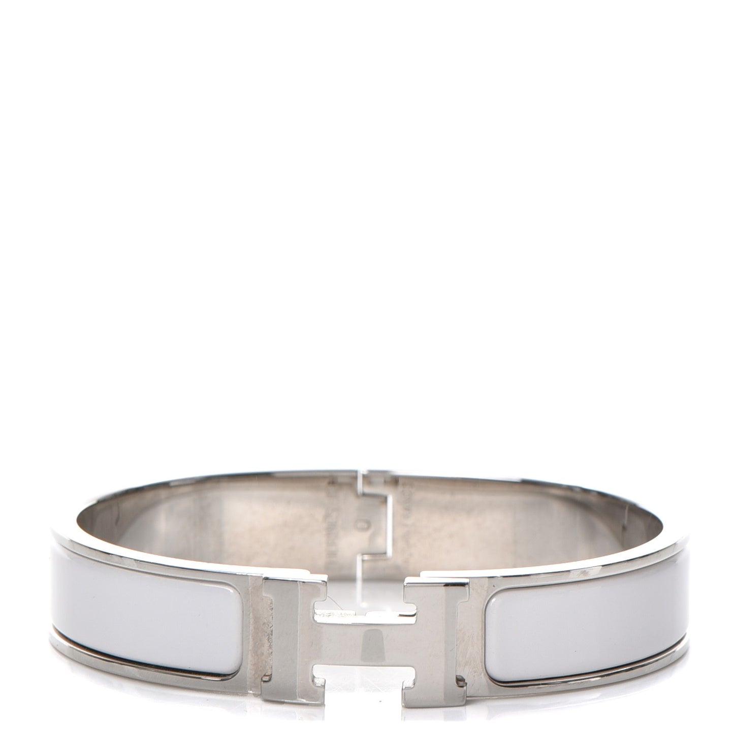 Enamel Narrow Clic Clac H Bracelet PM White