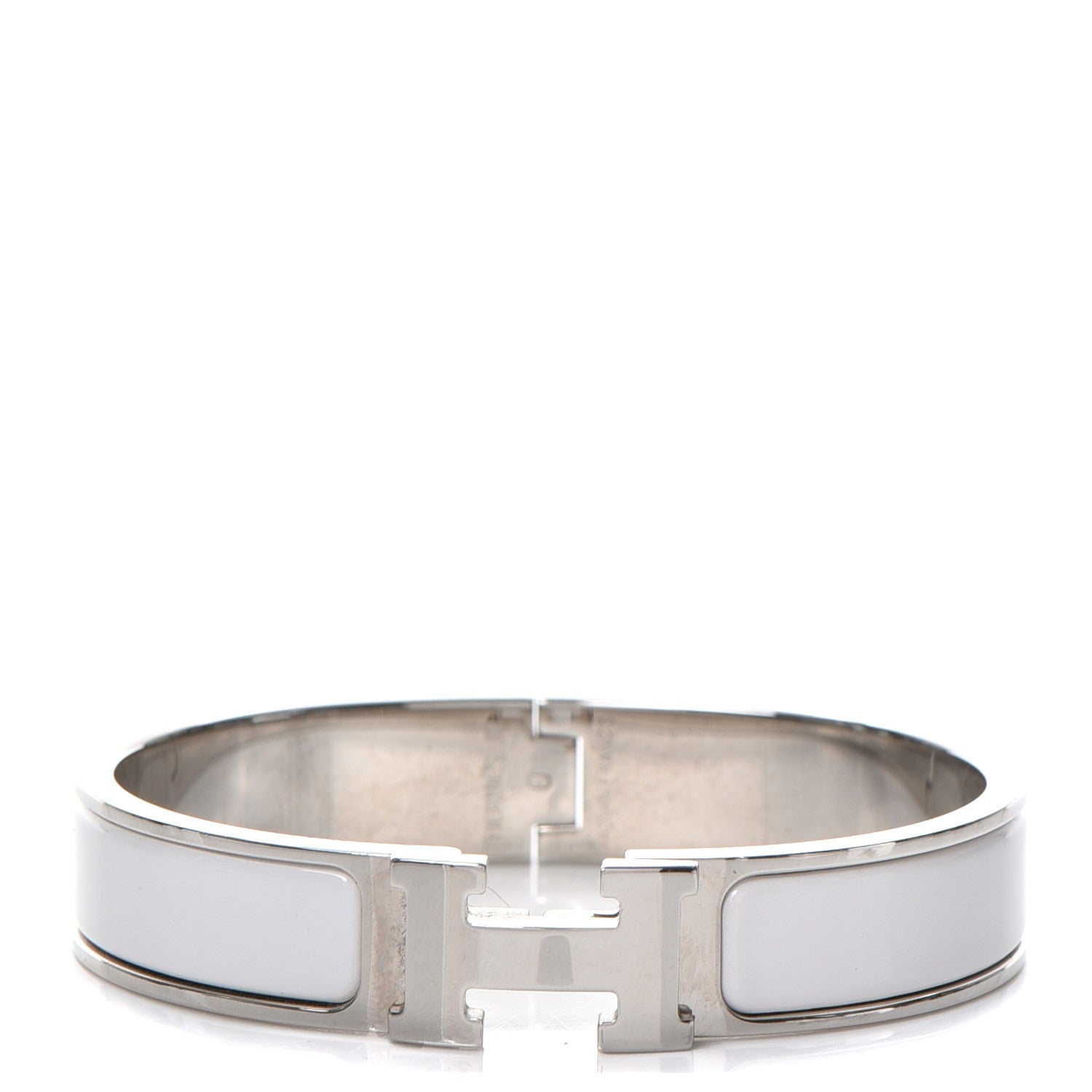 Hermes Enamel Narrow Clic Clac H Bracelet PM White 1 of 5