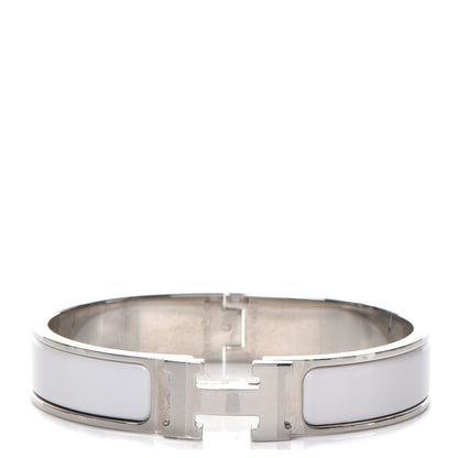 Hermes Enamel Narrow Clic Clac H Bracelet PM White 1 of 5