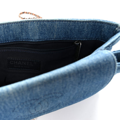 Chanel Denim Fringe Medium Single Flap Bag Blue 6 of 10