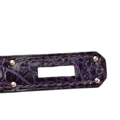 Hermes Shiny Niloticus Crocodile Kelly Sellier 28 Amethyst 12 of 23