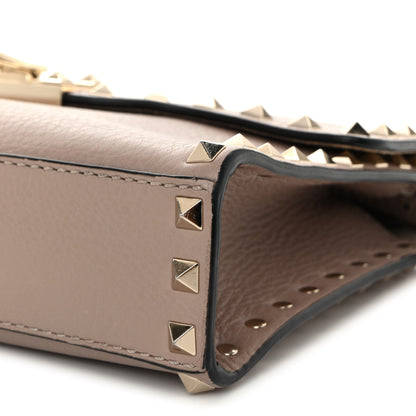 Valentino Garavani Pebbled Calfskin Medium Rockstud Flip Lock Crossbody Bag Poudre 9 of 12