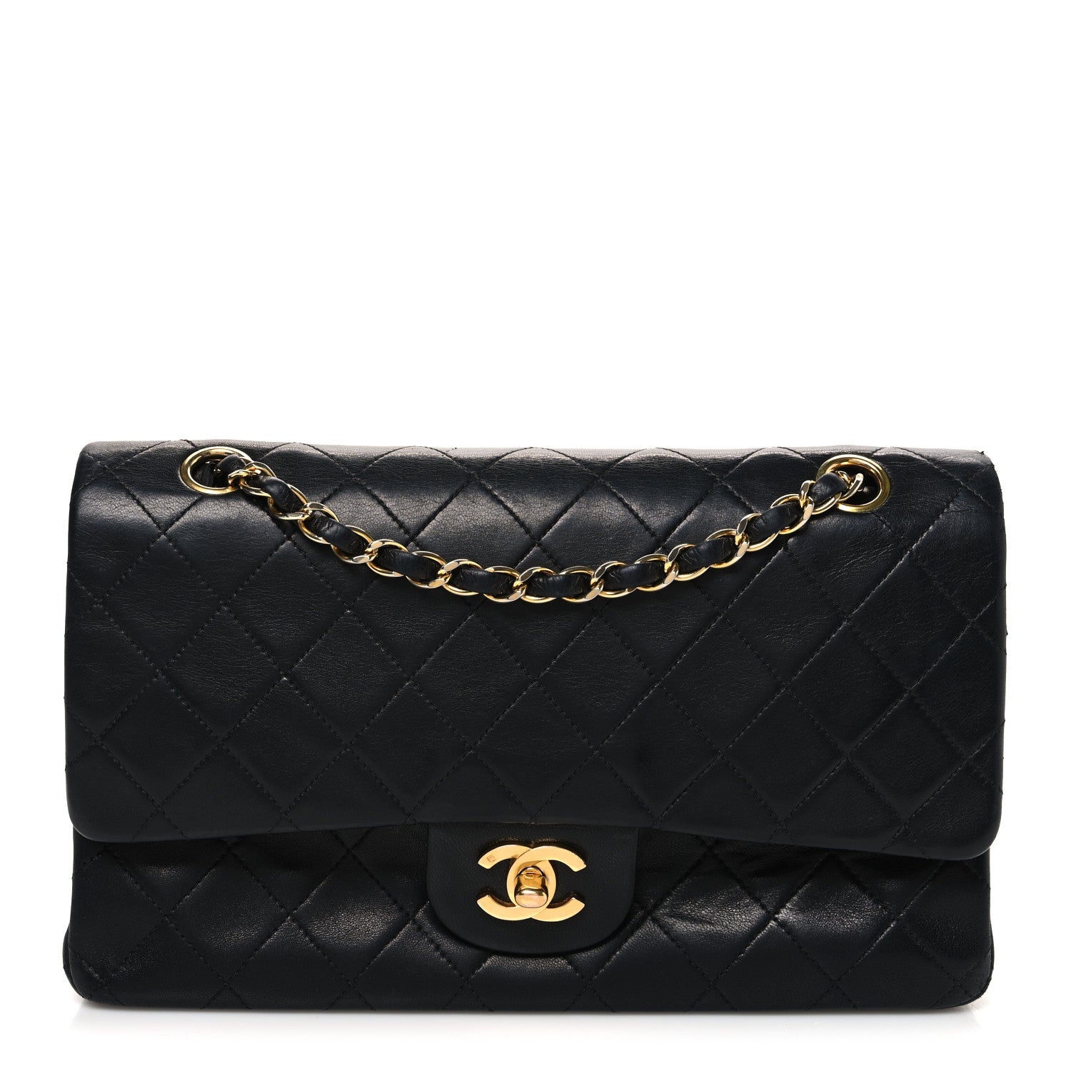 Chanel Lambskin Quilted Medium Double Flap Black 1 of 13