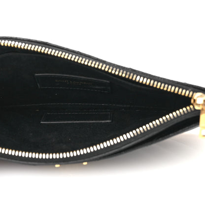 Saint Laurent Grain De Poudre Chevron Monogram Bill Pouch Black 5 of 9