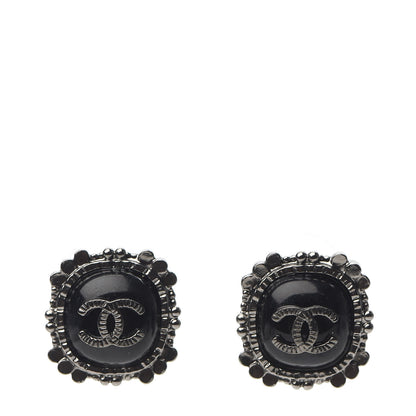 Chanel Ruthenium Enamel CC Earrings Black 1 of 5