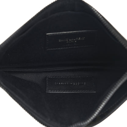 Saint Laurent Patent Glitter Leopard Monogram Zip Pouch Gold Black 5 of 7