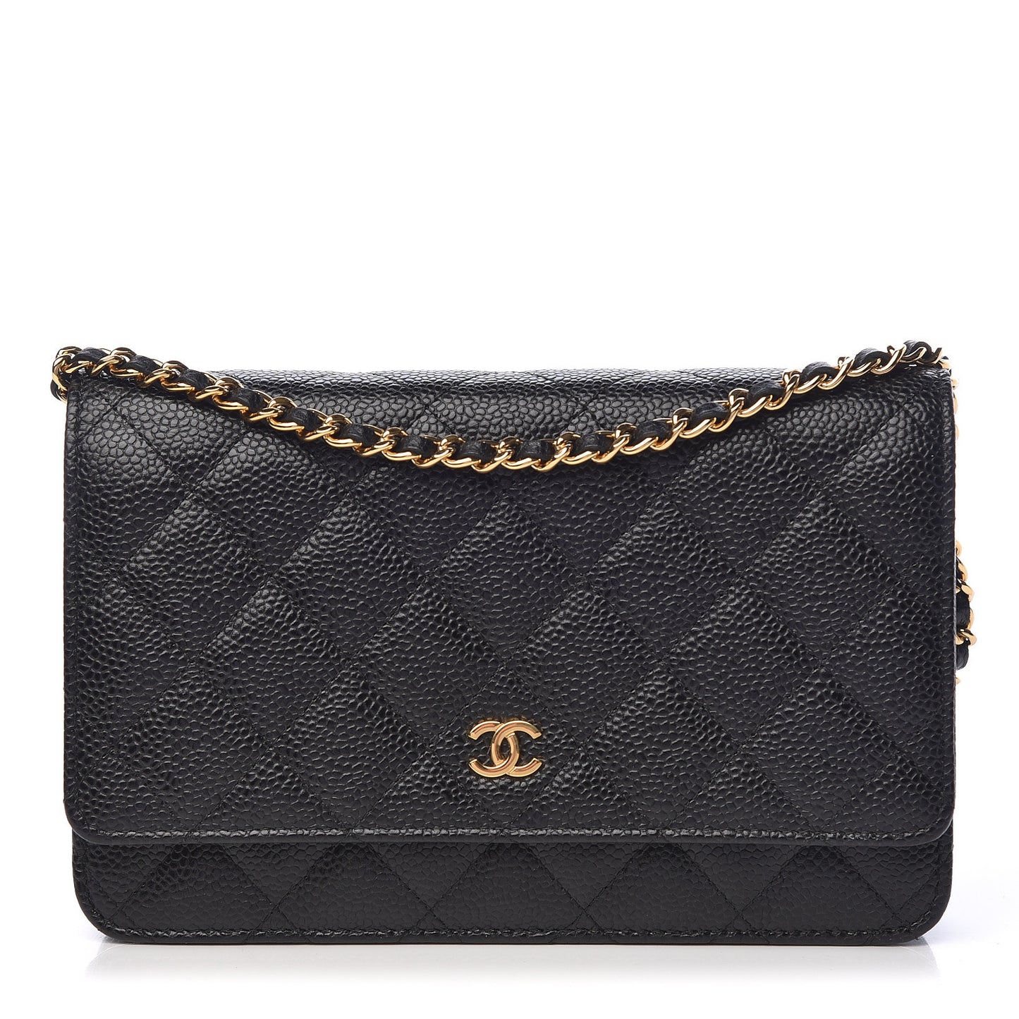 Caviar Quilted Wallet On Chain WOC Black