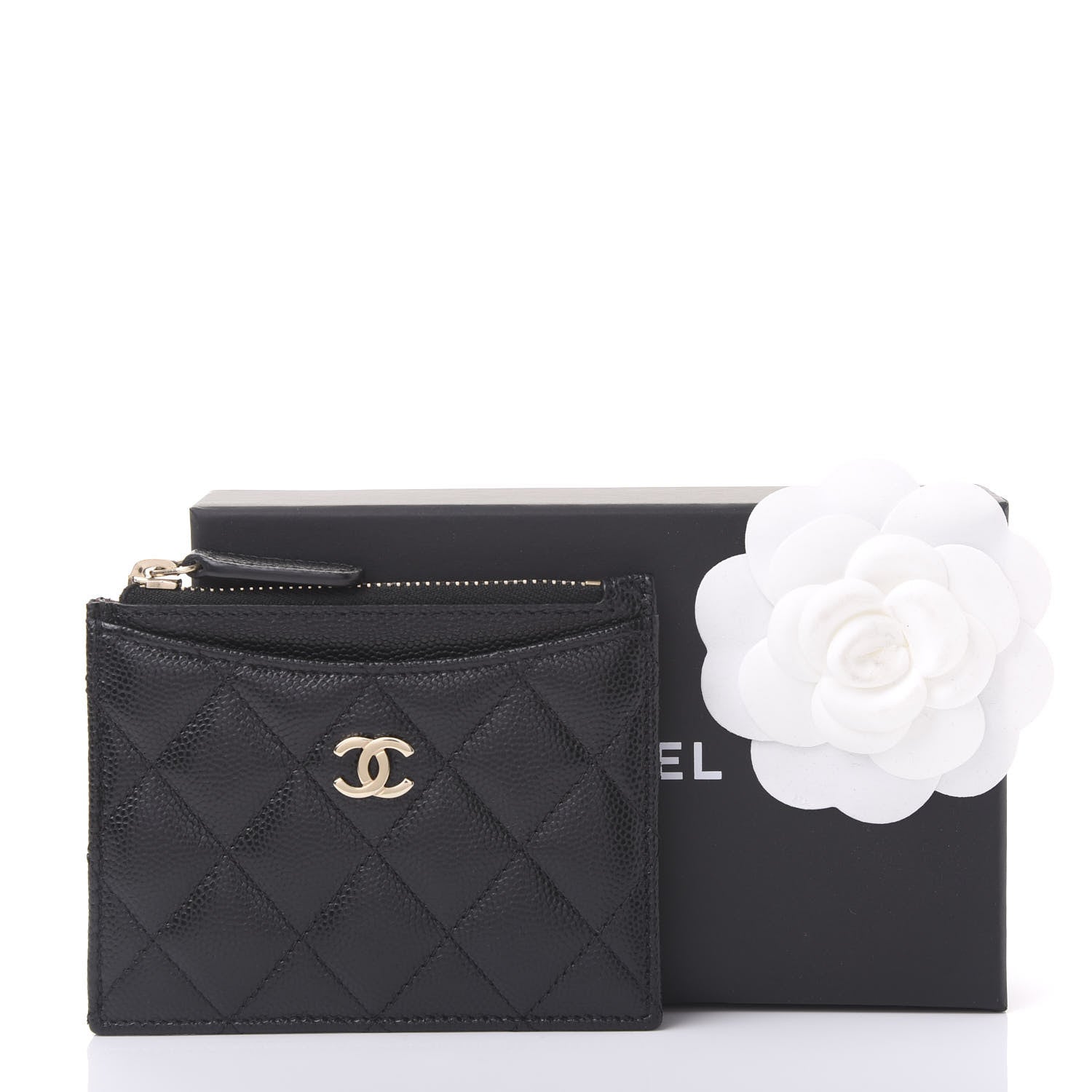 Chanel Caviar Quilted CC Zip Card Holder Black 11 of 11