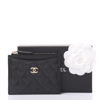 Chanel Caviar Quilted CC Zip Card Holder Black 11 of 11