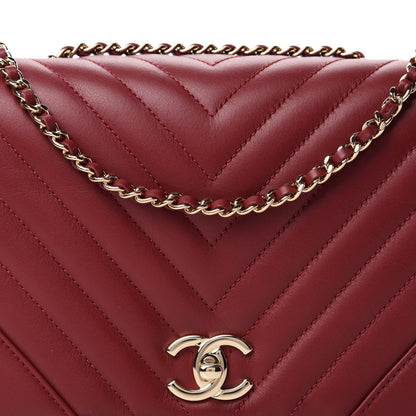 Chanel Calfskin Chevron Quilted Small Statement Flap Red 10 of 11