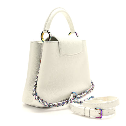 Louis Vuitton Taurillon Braided Chain Capucines BB Snow 3 of 8