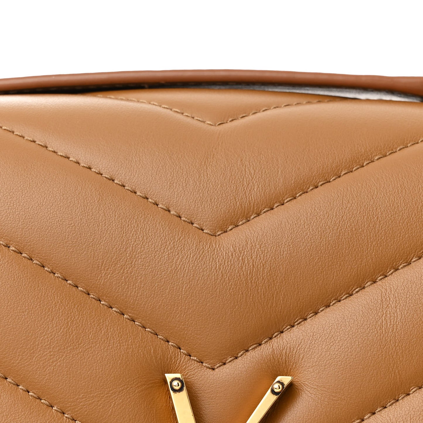Calfskin Y Quilted Monogram Medium Loulou Chain Satchel Dark Natural