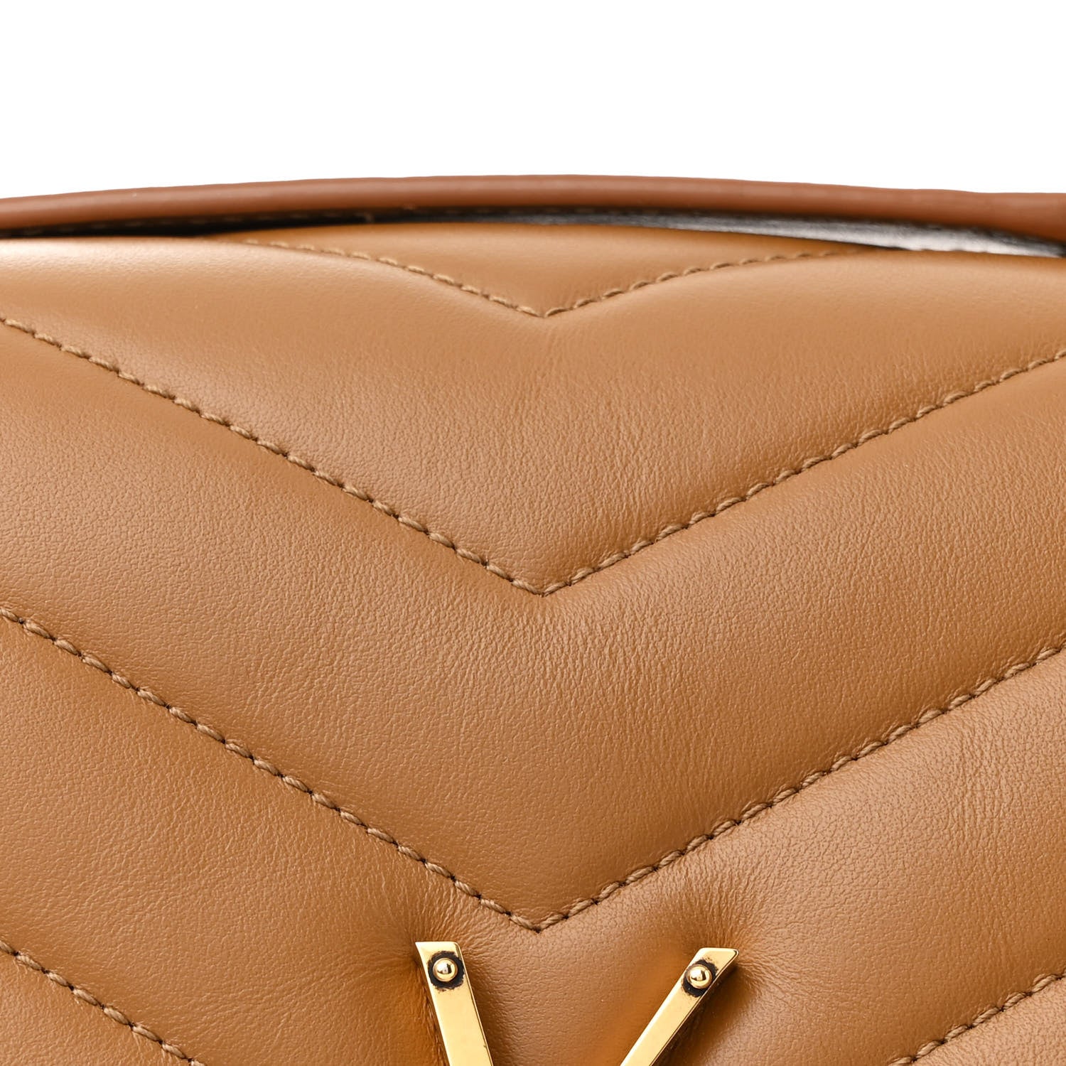 Saint Laurent Calfskin Y Quilted Monogram Medium Loulou Chain Satchel Dark Natural 9 of 11