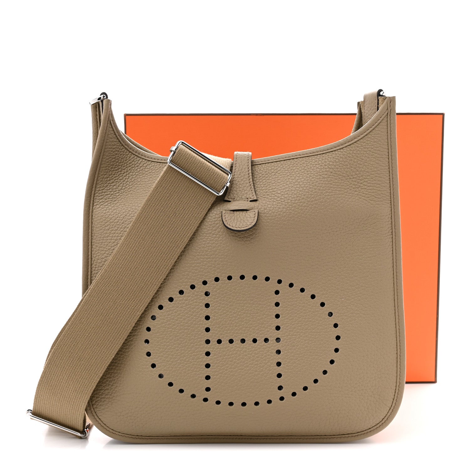 Hermes Taurillon Clemence Evelyne III PM Beige Marfa 11 of 11