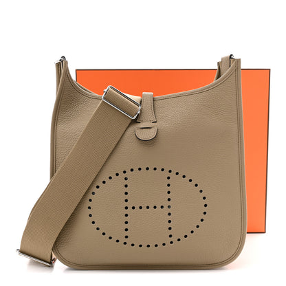 Hermes Taurillon Clemence Evelyne III PM Beige Marfa 11 of 11