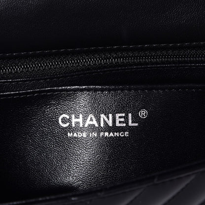 Chanel Lambskin Chevron Quilted Mini Rectangular Flap Black 6 of 8